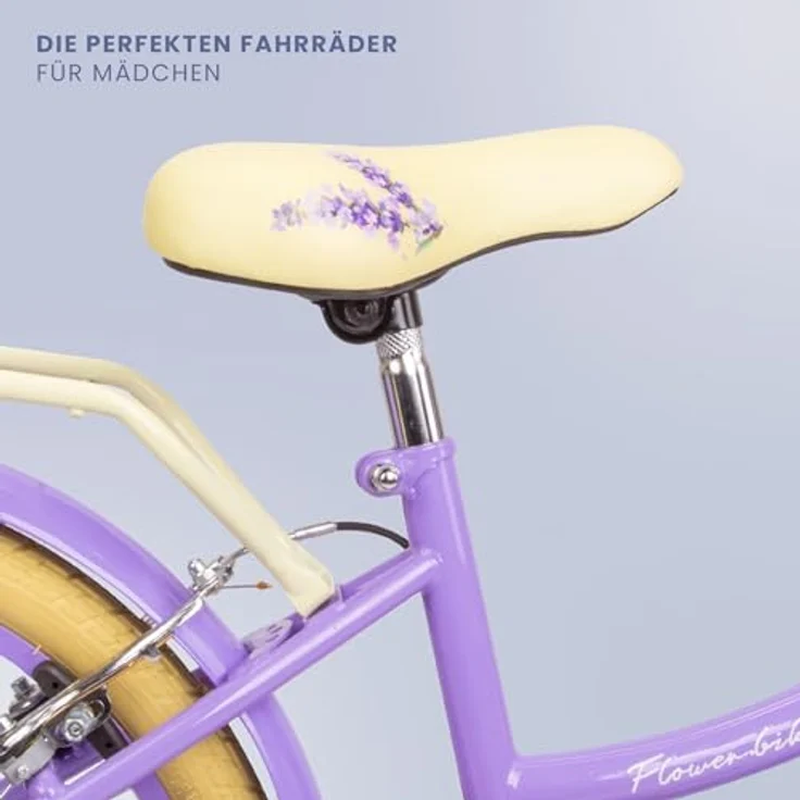 Sun Baby Mädchenfahrrad 20 Zoll Flower Bike 6 Gang Shimano Kinderfahrrad für Mädchen 6-10 Jahre, verstellbar (Lavender) – Bild 2