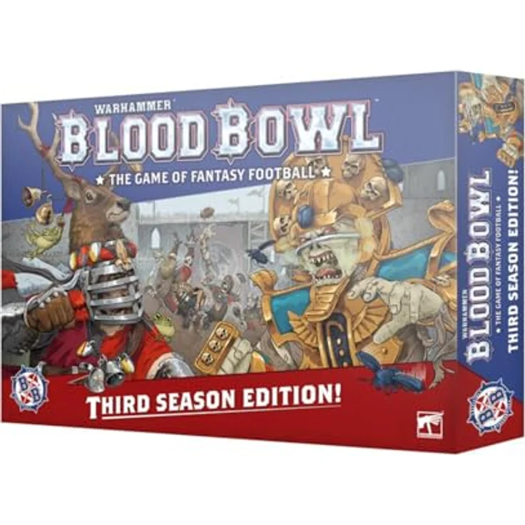 Games Workshop - Blood Bowl: Edition Dritte Staffel, Komplettes Set mit 2 Teams, Hardcover-Regelbuch, doppelseitigem Feld und Zubehör – Bild 1