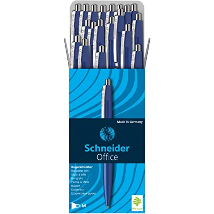 Schneider Kugelschreiber Office Blau, 2x 20 Stück mit Jumbospitze Medium (M), langlebig und alltagstauglich, blau – Bild 1