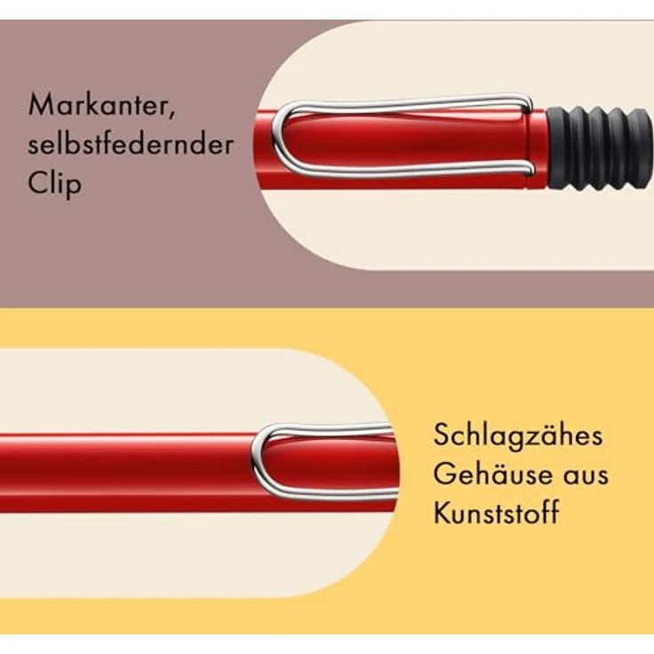 LAMY Füllfederhalter Kugelschreiber safari rot Schreibfarbe blau – Bild 4