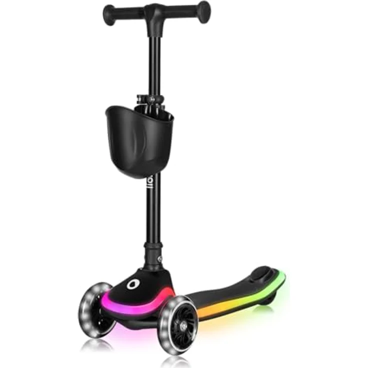 lionelo Dreiradscooter MEY, LED-Deck, faltbare Lenkstange, Tragegriff, bis 50 kg, für Kinder ab 3 Jahren – Bild 2