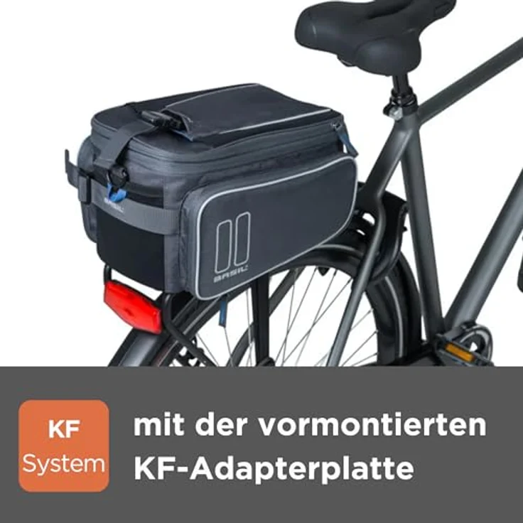Basil Gepäckträgertasche Sport Design MIK graphite Größe 36x26x18cm 7-15ltr. – Bild 3