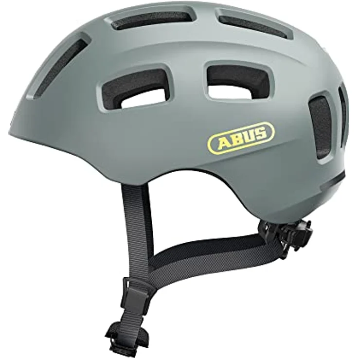 ABUS Fahrradhelm Youn-I 2.0 - mit Licht für Kinder, Jugendliche und Junge Erwachsene - Mädels Jungs - Grau, Größe S, Grau (cool Grey), S (48-54 cm) – Bild 1