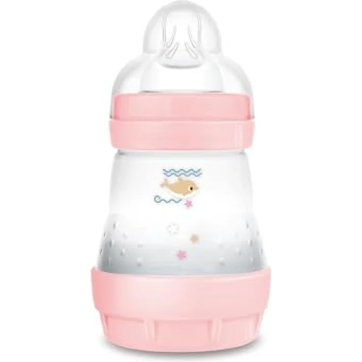 MAM Easy Start Anti-Colic Babyflasche (160 ml), Milchflasche für die Kombination mit dem Stillen, Baby Trinkflasche mit Bodenventil gegen Koliken & Sauger Größe 1, 0+ Monate, Delfin – Bild 1