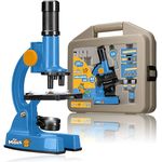 Bresser DieMaus Kindermikroskop Set mit Koffer - 100x-900x Vergrößerung, LED-Beleuchtung, inkl. Zubehör und Experimentiermaterial