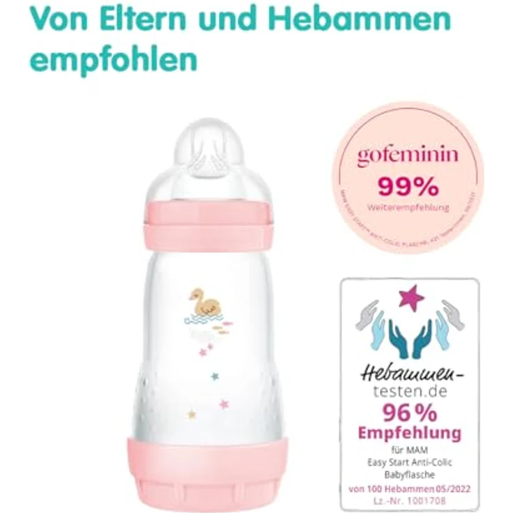 MAM Easy Start Anti-Colic Starter Set, mitwachsende Baby Erstausstattung mit Schnuller, Flaschen & Griffen, Baby Geschenk Set, ab Geburt, beige – Bild 4
