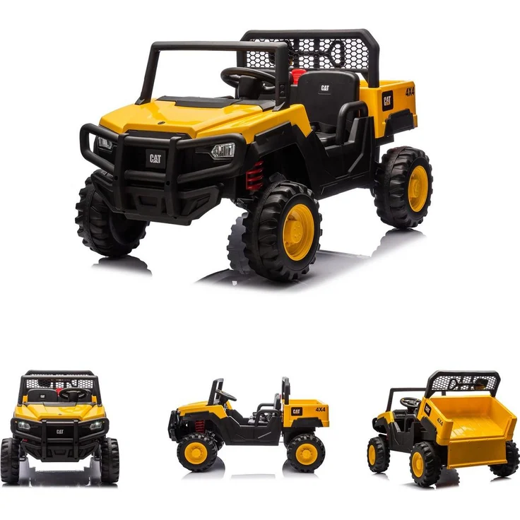 Chipolino Elektrobuggy CAT UTV Doppelsitzer mit Fernbedienung, Hupe, USB-Anschluss, gelb