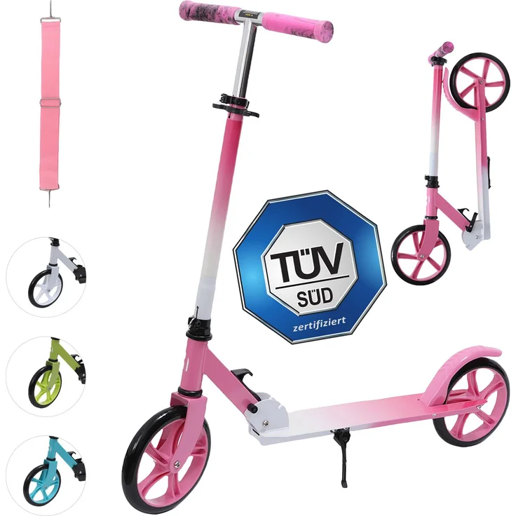 Habib 200mm Cityroller, klappbar & bis 100 kg, TÜV-geprüft, pink