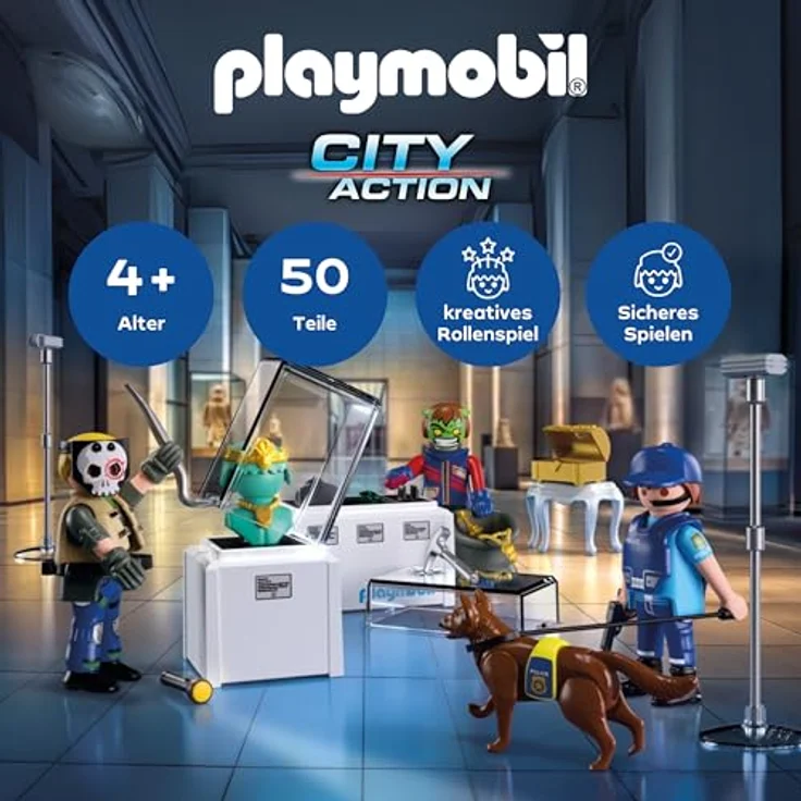 PLAYMOBIL Diamantenraub 71876, Abenteuer-Spielzeug mit 3 Figuren, Spürhund und Zubehör zur Förderung von Rollenspielen und Teamarbeit für Kinder ab 4 Jahren – Bild 2