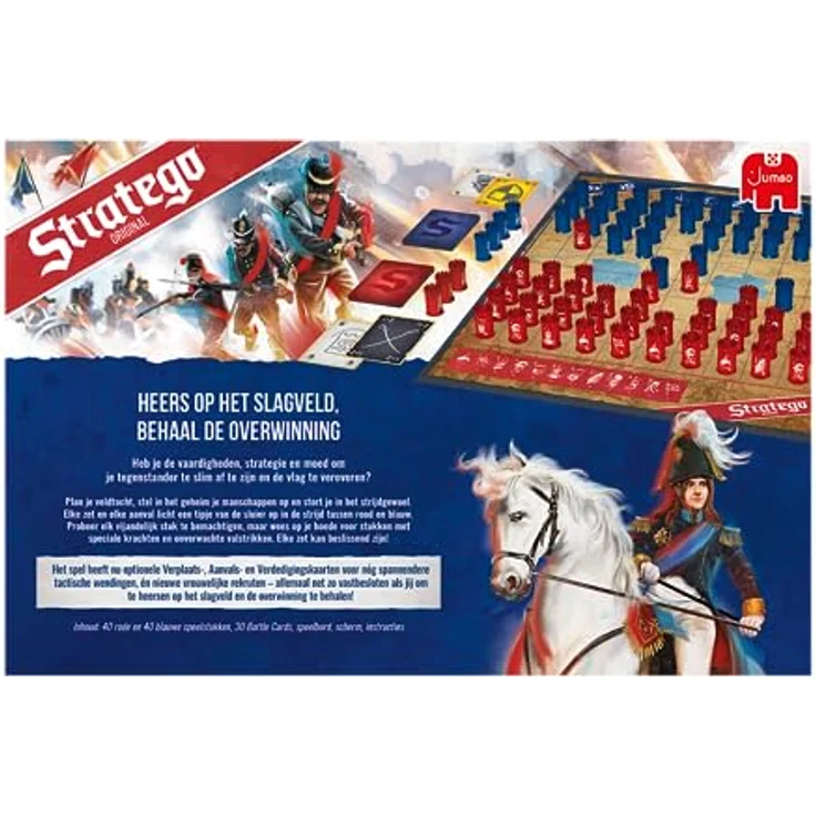 Jumbo Stratego Original, Brettspiel für 2 Spieler ab 8 Jahren, inkl. 40 rote und 40 blaue Bauern, Deutsch – Bild 3