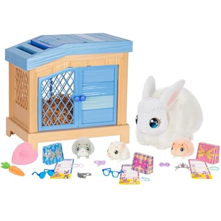 Little Live Pets Mama Surprise Häschen, Interaktives Spielset mit 20+ Geräuschen & Reaktionen, Accessoires zum Stylen - Little Live Pets Mama Surprise Häschen, Mama Häschen zum Füttern & Pflegen, bekommt 3 Babys, mit Mama Häschen & Stall – Bild 1