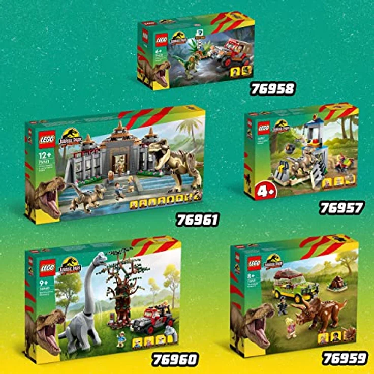 LEGO 76961 Jurassic Park Angriff des T. rex und des Raptors aufs Besucherzentrum, Dinosaurier Spielzeug für Kinder ab 12 Jahren – Bild 5