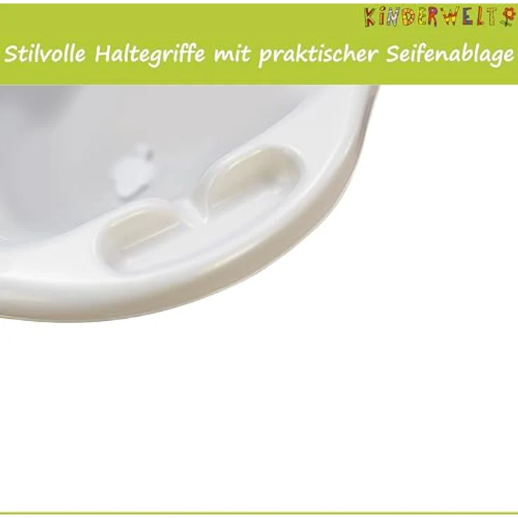 KiNDERWELT Babywanne 100 cm - Baby Badewanne mit Funny Farm Motiv, BPA-frei, für Babys und Neugeborene, weiß – Bild 3