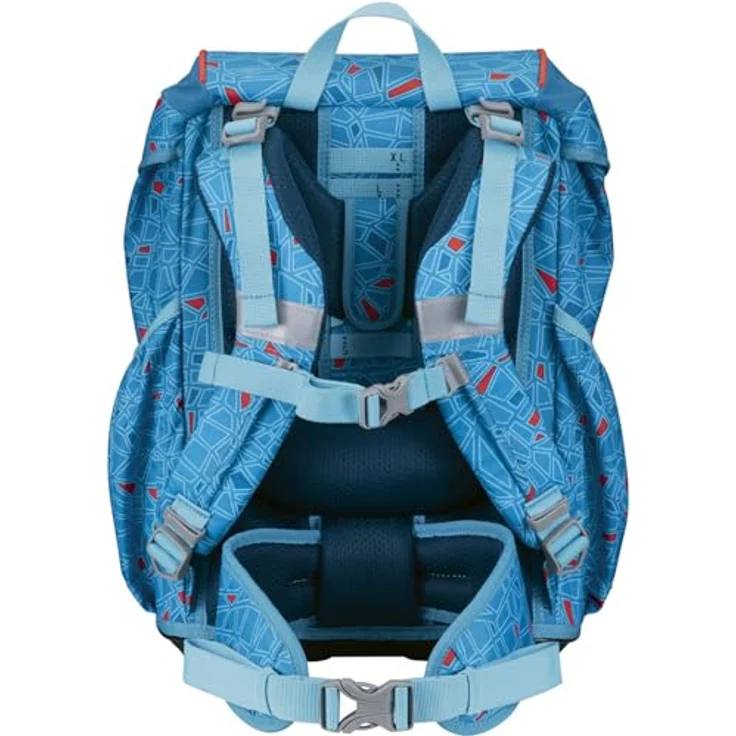 DerDieDas Schulranzen ErgoFlex Light Superflash Set 6-teilig, robustes Material, komfortable Träger, vielseitige Taschen, Blue Ice blau – Bild 4