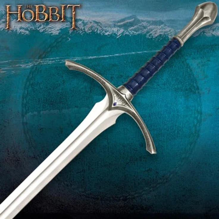 United Cutlery Der Hobbit Glamdring, authentische Replik des Elbenschwertes, 120,96 cm, rostfreier Stahl, inklusive Holz-Wand-Display und Echtheitszertifikat – Bild 5
