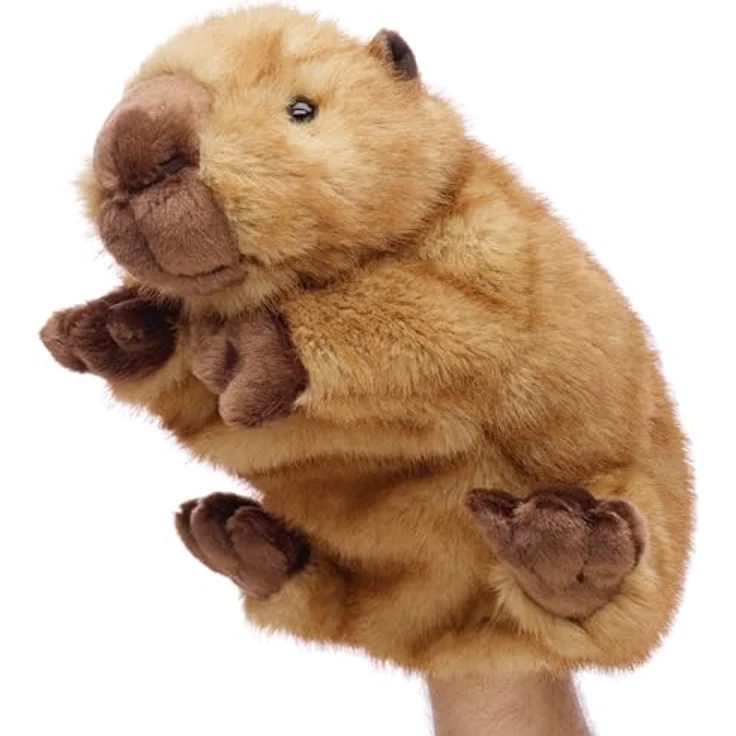 Uni-Toys Handpuppe Capybara, 27 cm Plüschtier aus hochwertiger Polyester-Faser, flauschig weich und naturgetreu – Bild 1