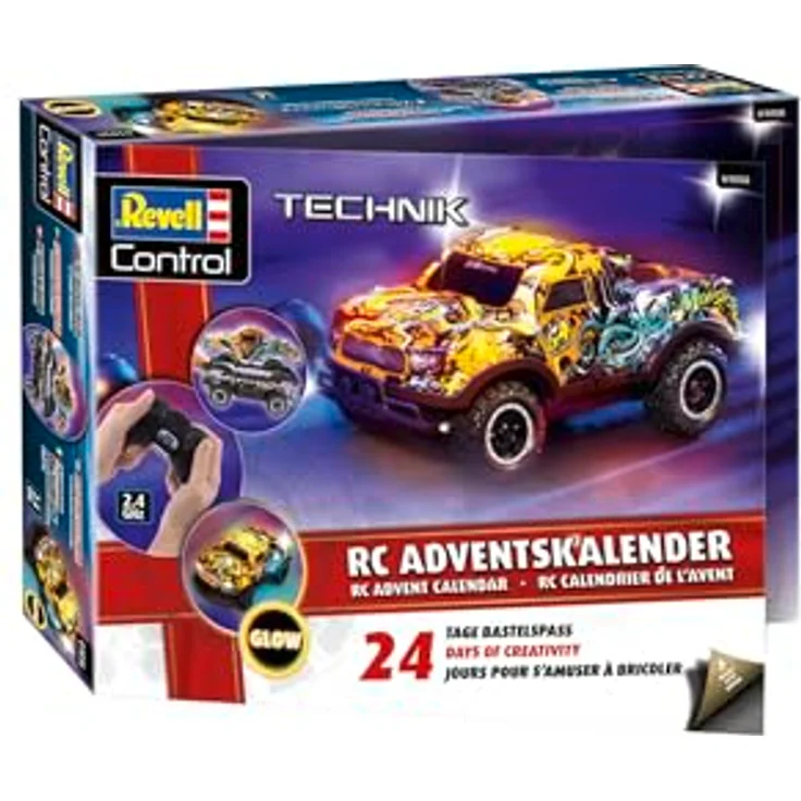Revell Adventskalender RC Christmas Driver I Ferngesteuertes Auto zum Basteln - Festliches Design mit integrierter Beleuchtung - Für Jungen, Mädchen & Erwachsene ab 10 Jahren - Revell – Bild 5