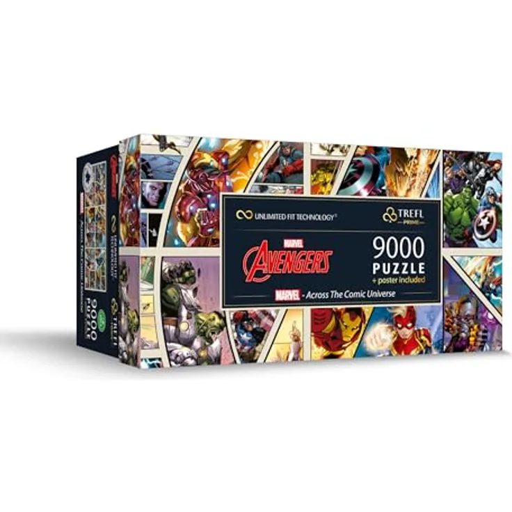 Trefl Prime - Puzzle UFT: Marvel - Across The Comic Universe - 9000 Teile, Dickste Pappe, Bio, EKO - Collage mit Superhelden - Unterhaltung für Erwachsene und Kinder ab 12 Jahren