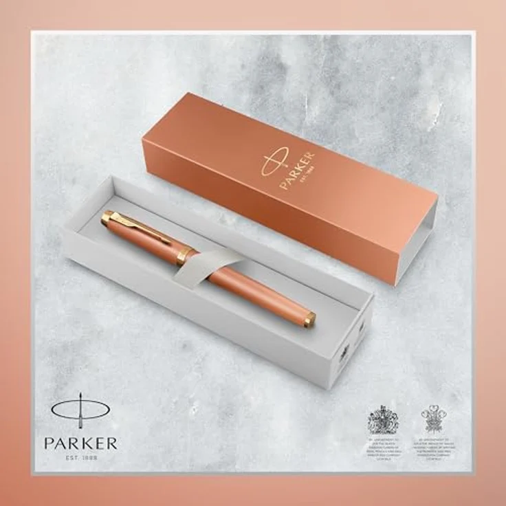 Parker Pen Füllfederhalter IM Writing Rituals, Orange, mit satinierter Metallic-Oberfläche und Edelstahl-Schreibfeder, Geschenkbox – Bild 6