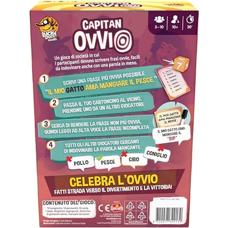 Lucky Duck Games Captain Obvious, Brettspiel mit strategischen Elementen und witzigen Herausforderungen – Bild 4