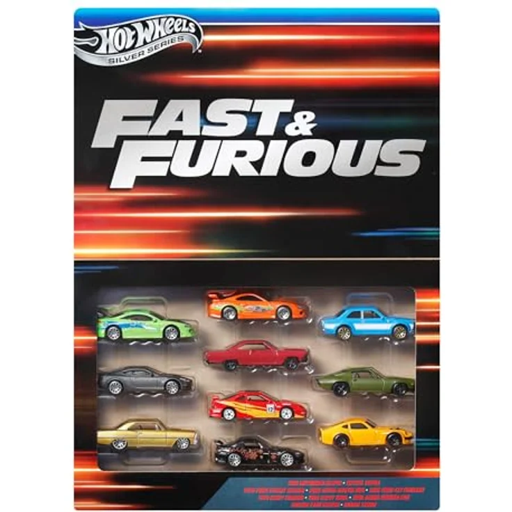 Mattel Hot Wheels Fast & Furious Fahrzeug-Set, 10er-Pack im Maßstab 1:64 mit hochwertiger Dekoration und exklusiven Rädern – Bild 2