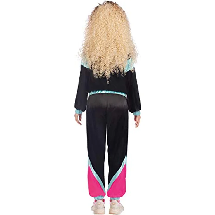 Amscan Erwachsenenkostüm 80s Shell Suit, Jacke und Trainingshose, schwarz, Größe S – Bild 3
