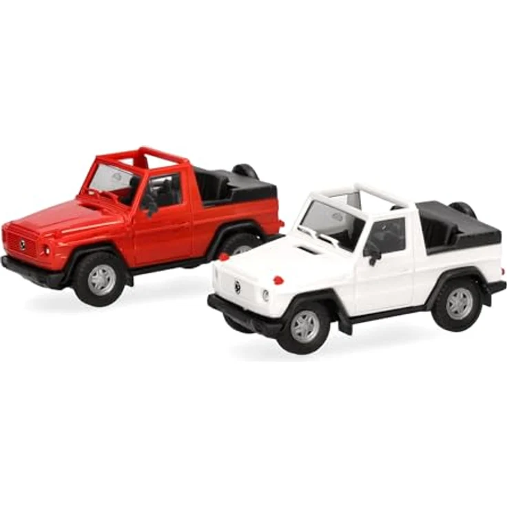 Herpa MiniKit Puch G-Klasse (W460) Cabrio, Maßstab 1:87, Sammlermodell, Kunststoff, Farbe: weiß/rot – Bild 1