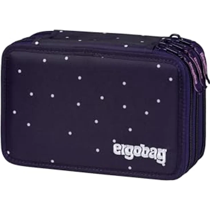 ergobag Maxi Mäppchen Set 40-Teilig, Lyra Bunt- und Filzstifte, Kleingeld Fach, Lineal, Schere SternguckBär - Lila – Bild 1