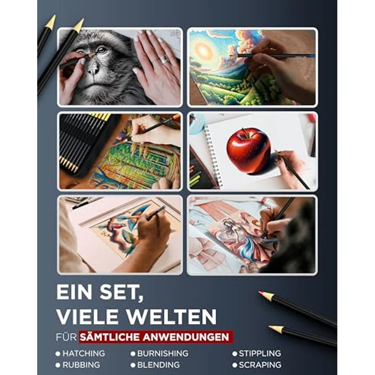 LIEBERGE Buntstifte Set 72 Farben, Hochpigmentierte Profi-Nylon-Etui mit bruchsicheren Minen – Bild 4
