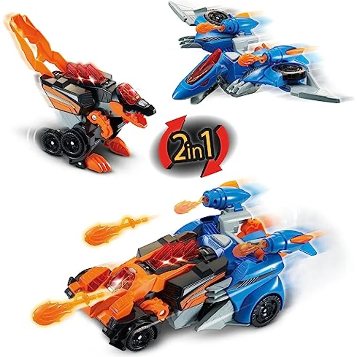 VTech Switch and Go Dinos Spinosaurus und Pterodaktylus – Dino-Auto-Transformer – 2-in-1 Spielzeug mit Dinostimme, Geräusch- und Lichteffekten – Für Kinder von 3-8 Jahren – Bild 1