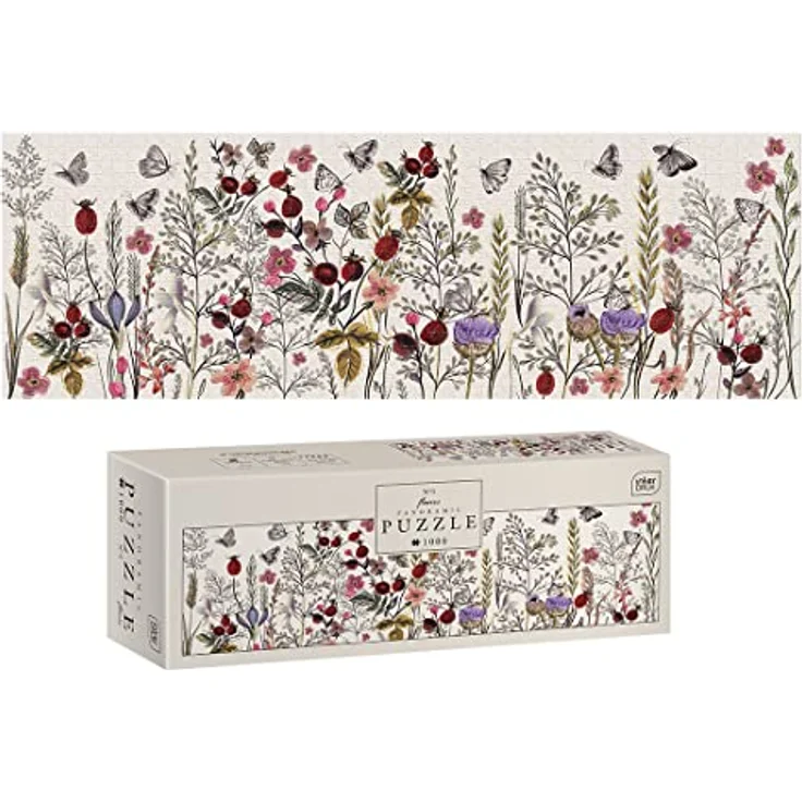 Interdruk Blumen Nr. 1, 1000-teiliges Panorama-Puzzle für Erwachsene, 96 x 32 cm in Blueboard-Qualität – Bild 4