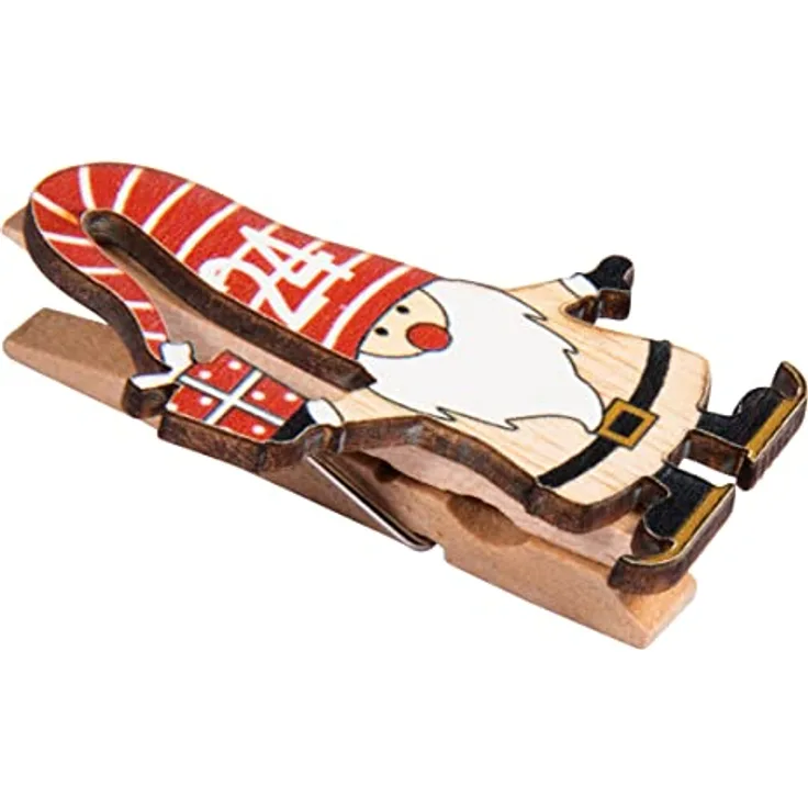 Rayher Adventskalenderzahlen Holz, Holz-Klammern mit Santa, 2,5 x 5 cm, Zahlen für Adventskalender 1 - 24, 46657999 - Preisvergleich