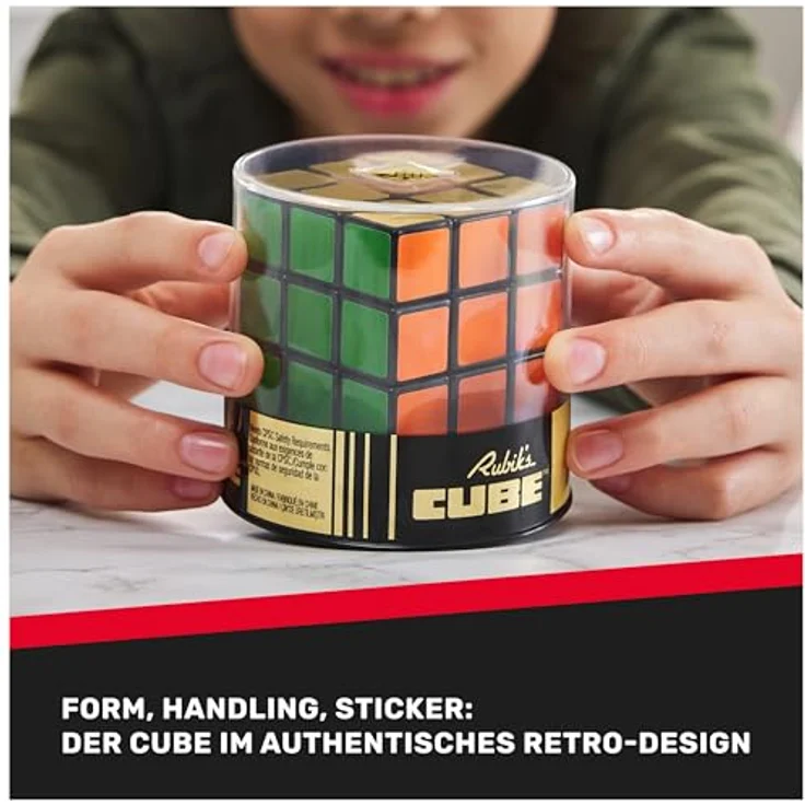 SPIN MASTER Rubik's 3x3 Retro Cube 50th Anniversary, Geschicklichkeitsspiel im klassischen Design, Mehrfarbig – Bild 4