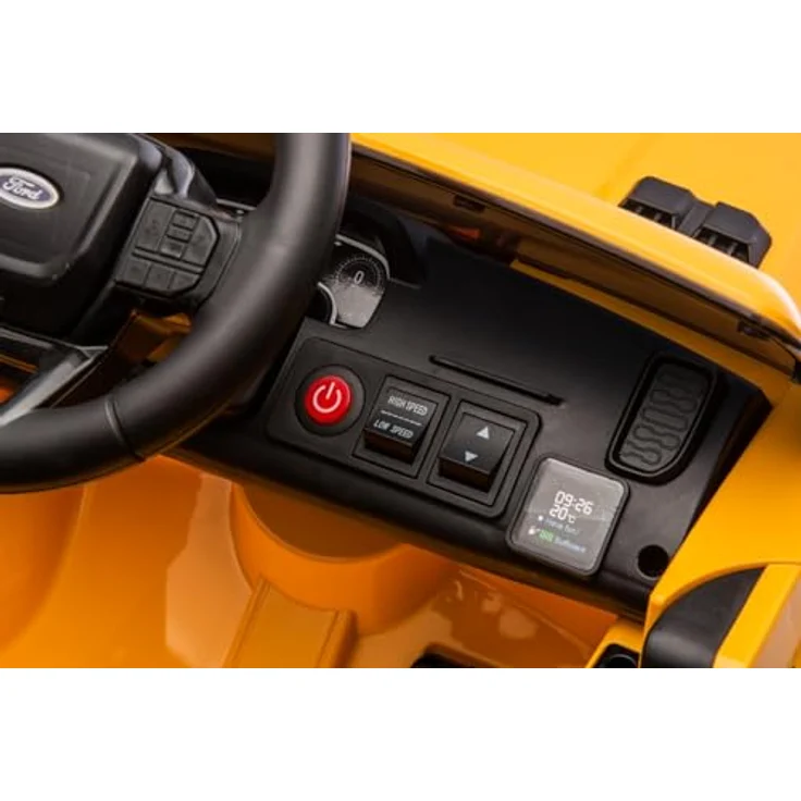 Sun Baby Ford Raptor Kinder Elektroauto, SUV Kinderfahrzeug mit 12V Akku, Fernbedienung, MP3 Sound und LED, gelb, geeignet für 3-6 Jahre – Bild 3