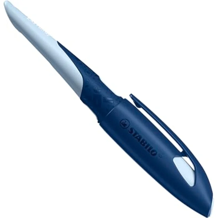 STABILO EASYbirdy Füllhalter, ergonomischer Schulfüller mit 3D-Struktur, A blau, königsblau löschbar – Bild 1