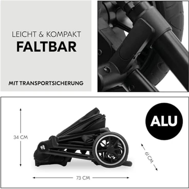 Hauck Kombi-Kinderwagen Move N Care Set - Black, inkl. Babywanne und Sportsitz, mit Gratis Mobilitätsgarantie – Bild 7