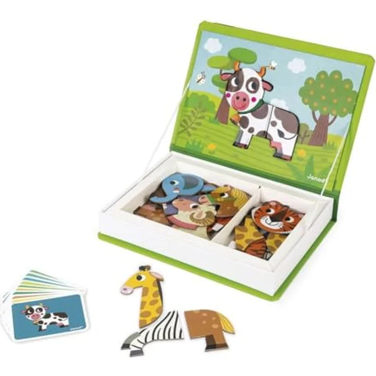 Janod Lernspielzeug Magnetbuch - Tiere, kreatives Magnetspielset mit 30 bunten Tier-Magneten und Aufbewahrungsbox, für Kinder von 3-8 Jahren – Bild 2