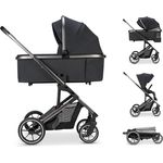 Osann Kombi-Kinderwagen Juntos inkl. Babywanne, Sportsitz, Regenverdeck - Coal