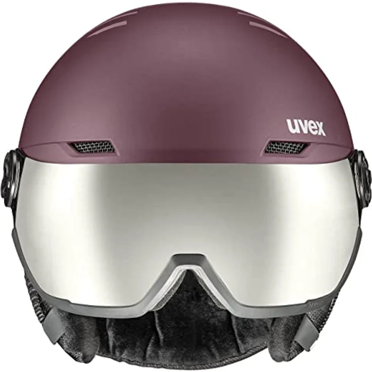 uvex wanted visor - robuster Skihelm für Damen und Herren - mit Visier - optimierte Belüftung - bramble - antique rose matt - 54-58 cm – Bild 2