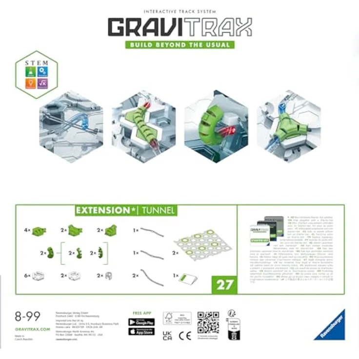 Ravensburger GraviTrax Extension Tunnel - Zubehör für das Kugelbahnsystem. Kombinierbar mit allen GraviTrax Produktlinien, Starter-Sets, Extensions und Elements, Konstruktionsspielzeug ab 8 Jahren – Bild 5