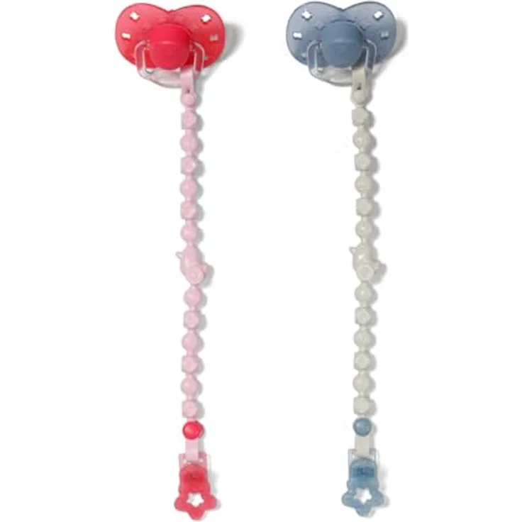 BABY born Magischer Schnuller mit Clip, 2fach sortiert für 43cm Funktionspuppen, rosa, reagiert auf Nuckelbewegungen und Schlafmodus – Bild 1