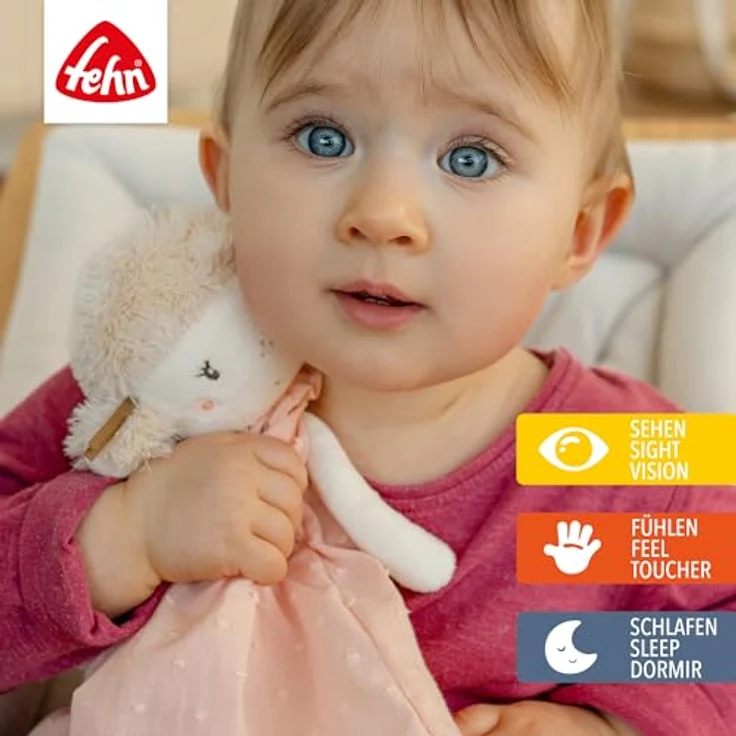 Fehn Schmusetuch Fee – Spielkameradin, Einschlafhilfe & Schnuffeltuch in einem, zum Knuddeln, Greifen & Liebhaben – für Babys und Kleinkinder ab 0+ Monaten, zauberhafte Fee in verschiedenen Materialien - rosa – Bild 2