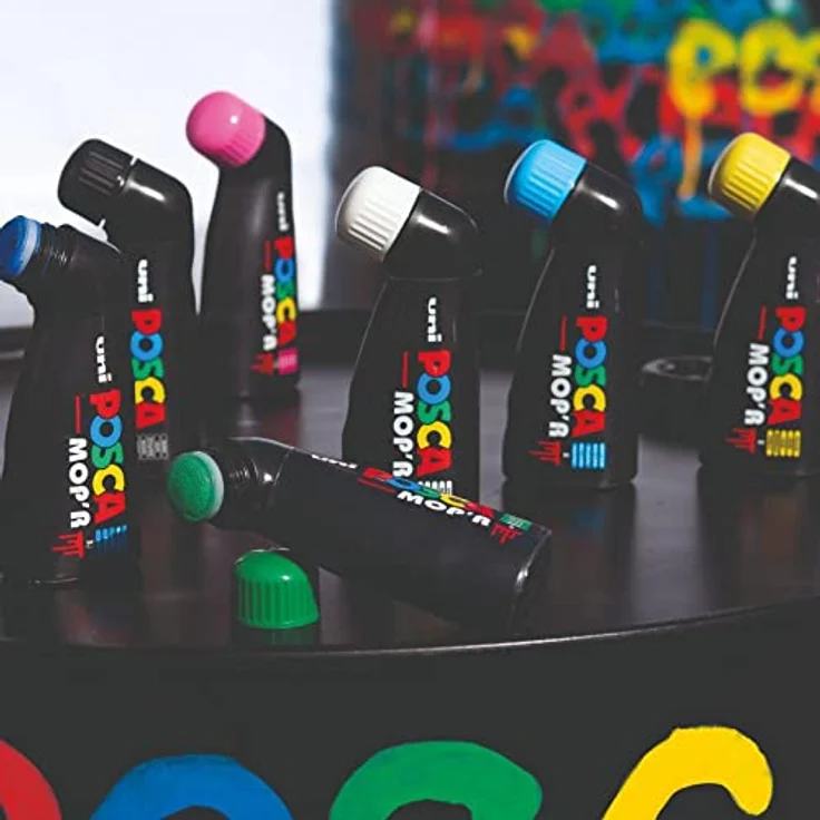 POSCA uni-ball 183208 - POSCA Marker MOP´R PCM-22, 8er Set, runde Stempelspitze 3 - 19 mm, ergonomische Form – Bild 3