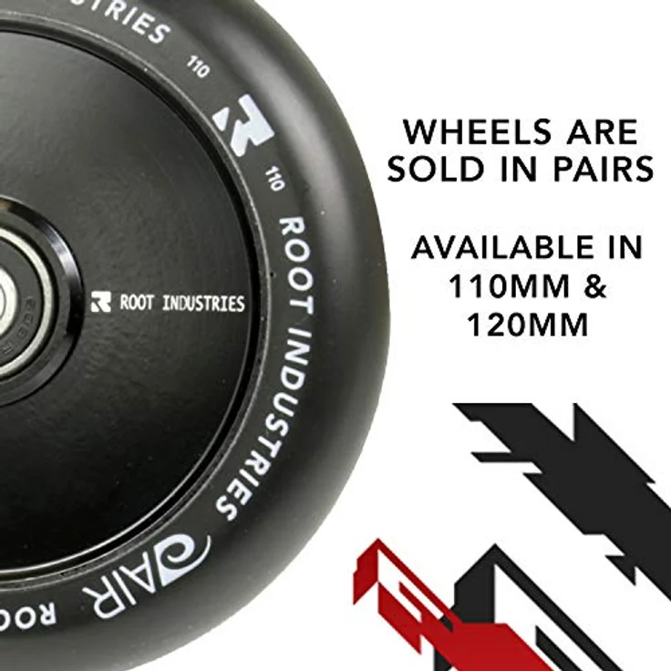 Root Industries Stuntscooter 2 x Air Stunt-Scooter Rollen 110mm, leichtes Aluminum, Schwarz/PU Schwarz – Bild 2