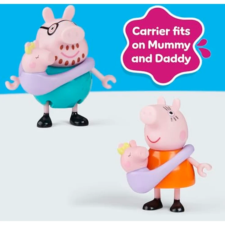 Peppa Wutz Spielfiguren Set, Familie Wutz mit Peppa und Baby Evie, bewegliche Figuren, pink und blau, für Kinder ab 3 Jahren – Bild 6