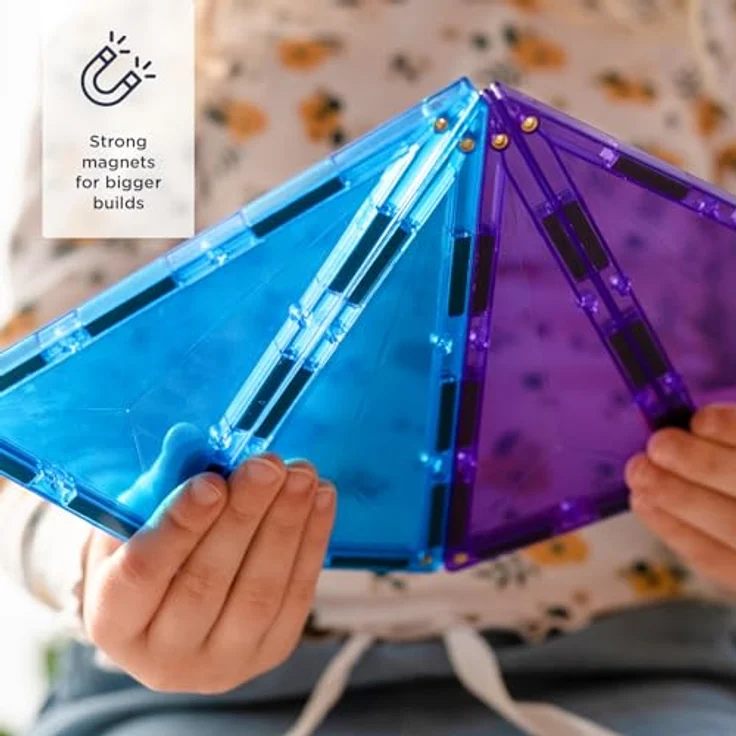 Connetix Rainbow Geometry Pack Magnetbausteine, 30 Teile, pädagogisches Lernspiel, verstärkte Magnete, ab 3 Jahren – Bild 2