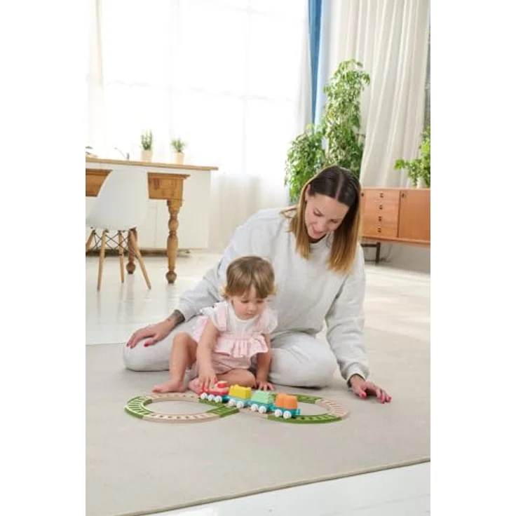 Chicco Eco+ Baby Railway 18-tlg. Eisenbahn-Set mit Schienen und Zug, aus 80 % recyceltem Kunststoff, für Kinder ab 18 Monaten – Bild 2