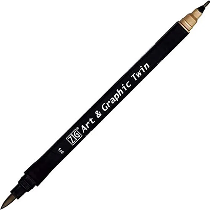 ZIG Art and Graphic Twin Tip Marker 075 Bister Bürste