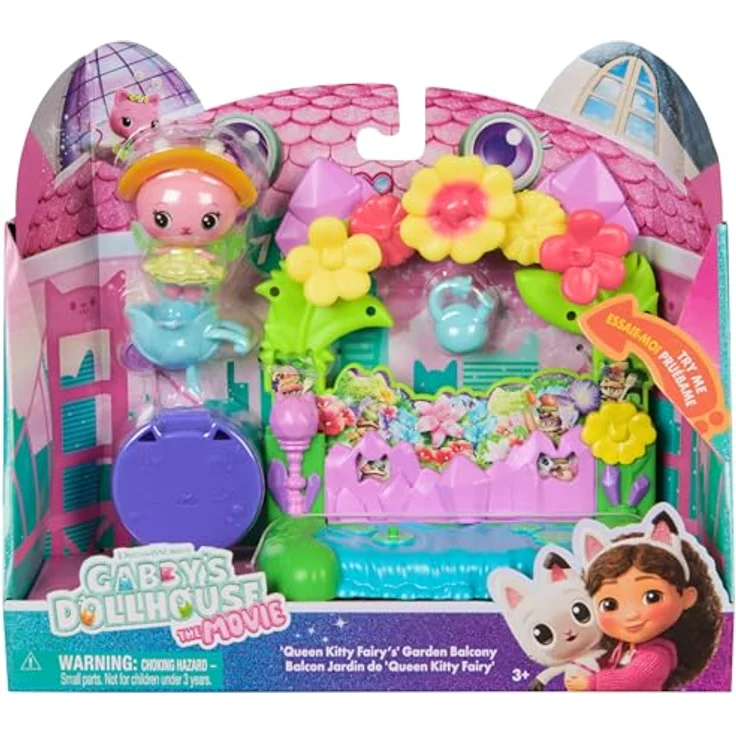 Gabby's Dollhouse Gabby’s Dollhouse: Der Film – Queen Kitty Fees Kristall Garten Balkon, mit Kitty Fee Figur & Zubehör, für Kinder ab 3 Jahren – Bild 5