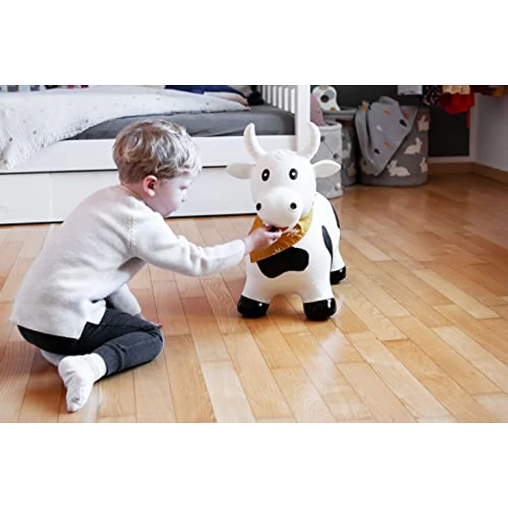 Kindsgut Hüpf-Tier für Kinder, dezente und Moderne Farben, liebevolle Details und hochwertige Qualität, inklusive Luftpumpe, Kuh – Bild 4